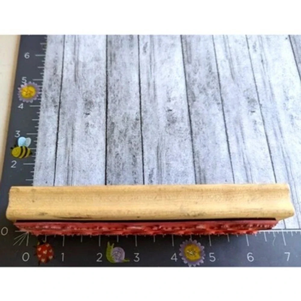Season's Greetings Card Edger Christmas Rubber Stamp Wood #A15